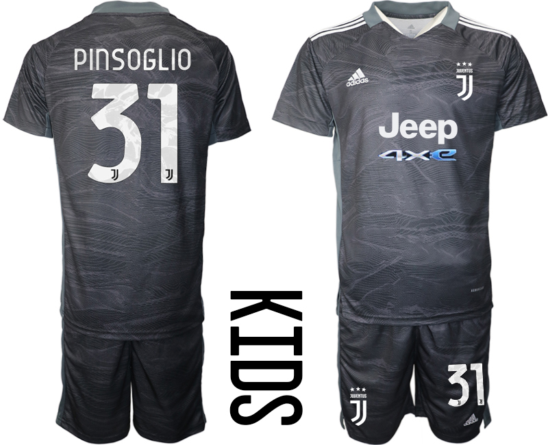 Youth 2021-2022 Club Juventus black goalkeeper #31 Soccer Jersey->customized soccer jersey->Custom Jersey
